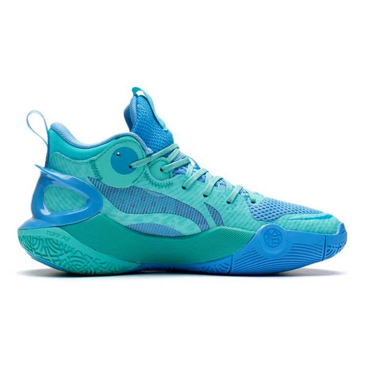 Баскетбольные кроссовки Li Ning Sonic 10 V1 с амортизацией и износостойкостью средней высоты, детские кроссовки флуоресцентно-нефритово-зеленого цвета YKBS022-3