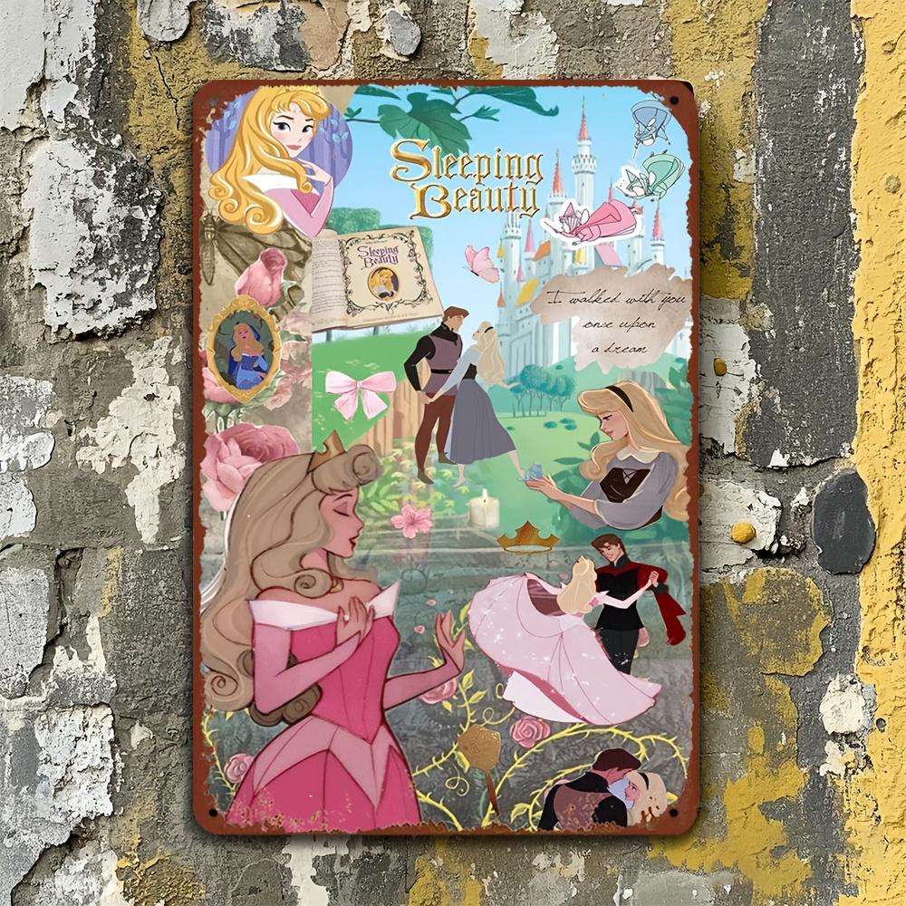 1pc Sleeping Beauty Aurora & Maleficent Themed Iron Wall Art - 20.32x30.48 cm, Officially Licensed, Vintage Decor for Home, Bar,