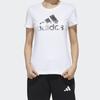 Adidas Large Logo Print T-Shirt Women Tops White FM9291