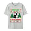Merry Christmas Lighting Ugly Boston Terrier Christmas TShirt Premium Cotton Youth TShirt Fashion Tee