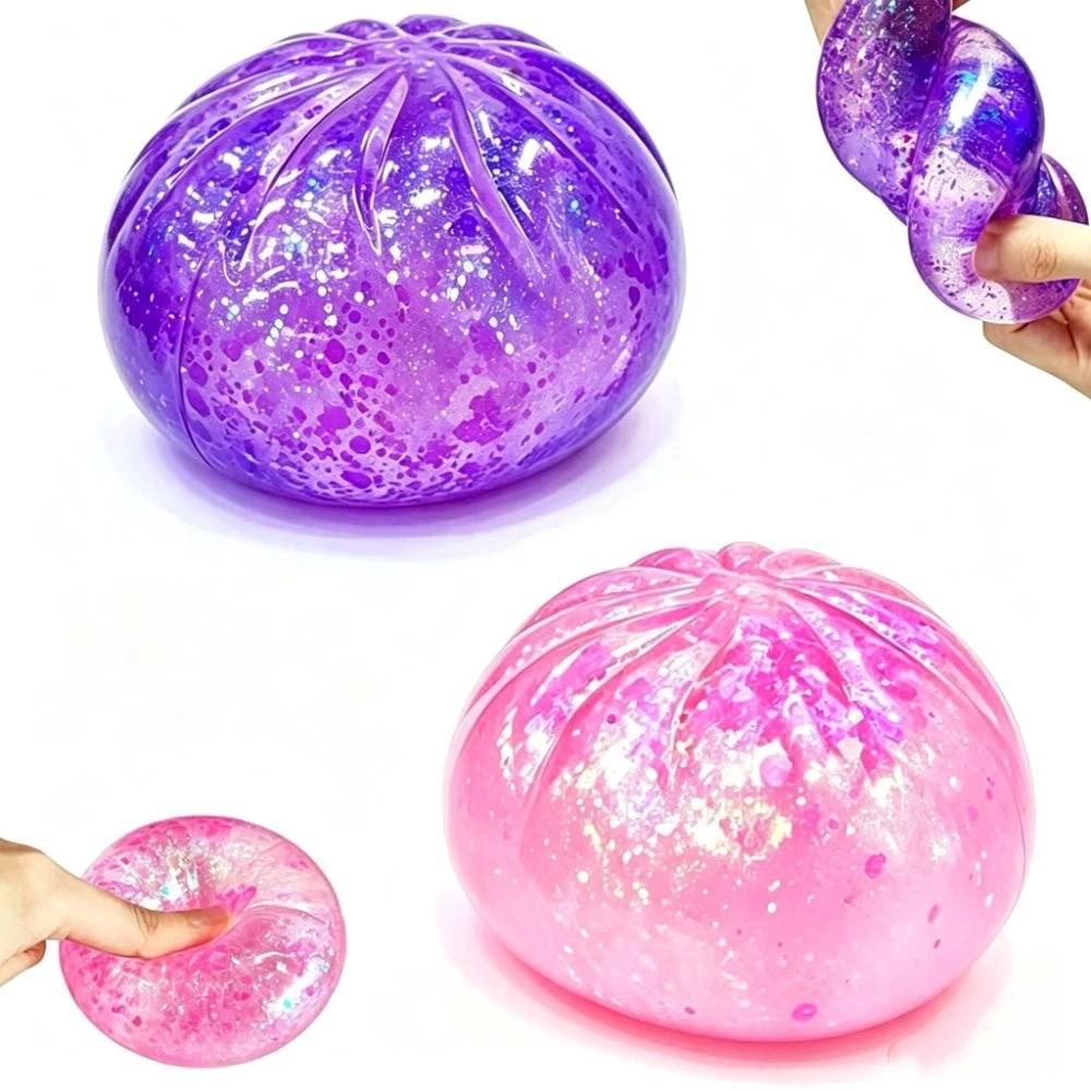 Soft Cute Glitter Dumpling Fidget Toy Squeezable Squishy Crystal Bun Children Gift