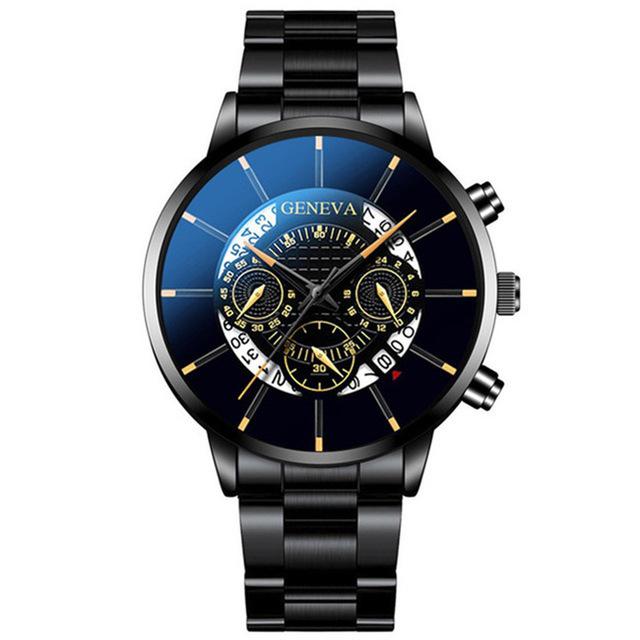Cross-Border Trendy Men's Geneva Watch with Creative Calendar and Alloy Steel Band (2020)