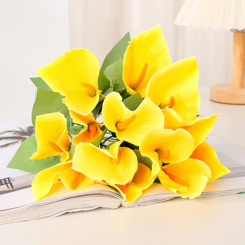 4 букета искусственных цветов, искусственные цветы каллы, настоящие искусственные цветы каллы, букет для дома, сада, вечеринки, свадьбы, центральный цветочный декор