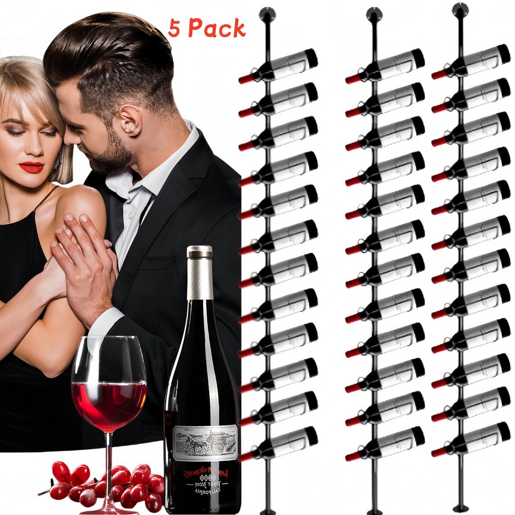 5 Pack Iron Wall Mount Wine Rack Wine Holders Kitchen Assembled Display Stand Organizer Storage Bar Wine Cabinet Wine Bottle Rac