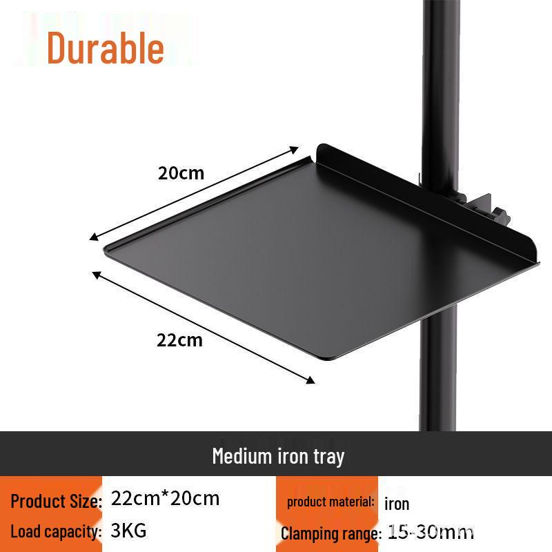Mobile Live Broadcast Sound Card Floor Stand with Universal Multi-functional Storage Tray