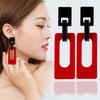 JMXD Crystal Triangle Spike Earrings Red Rectangle Dangle Geometric Statement Acrylic Drop Hip-Hop Party Gift Women