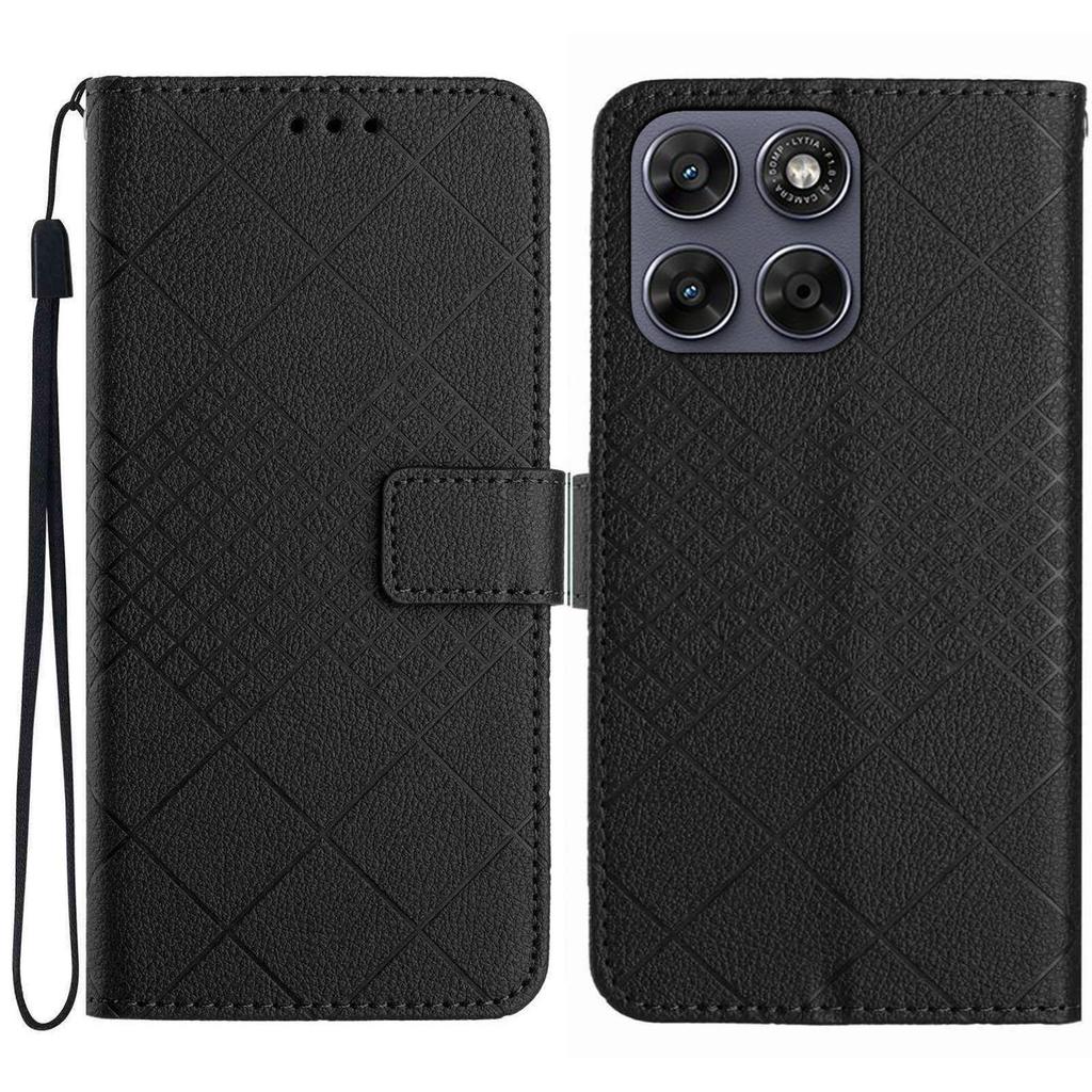 Wallet Case for Moto G67 5G - Leather/PU, Black