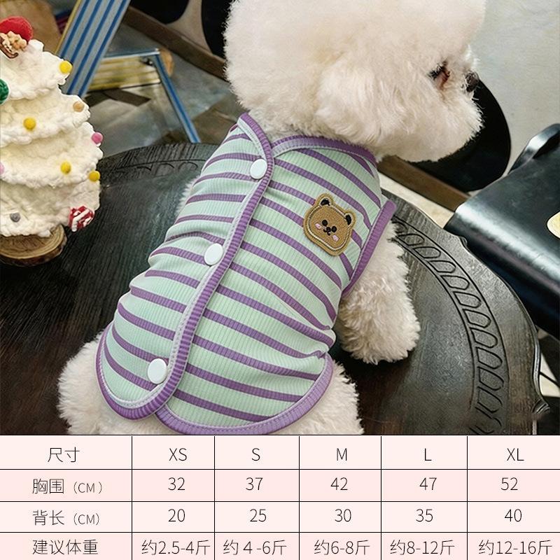 Puppy clothes Spring clothing Thin puppies Summer dog pet bipods Breathable crew neck small vest Travel than bears