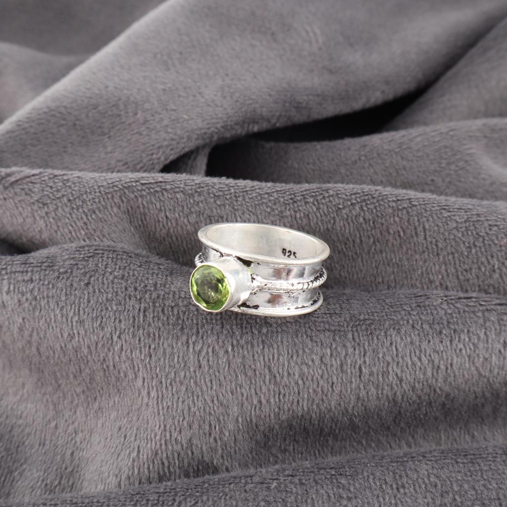 Peridot Ring Gemstone Jewelry, 925 Solid Sterling Silver Ring, Handmade Jewelry Birthstone Ring, Gift For Her