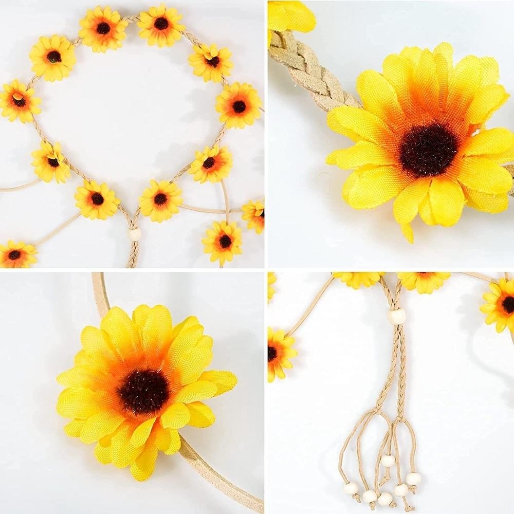 Ethnic Style Hair Accessories Bohemian Sun Flower Daisy Adjustable Hairbands Headband Headwear For Women Vacation Jewelry