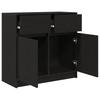 Sideboard with Drawer Black Oak Effect 80 x 34 x 76 cm