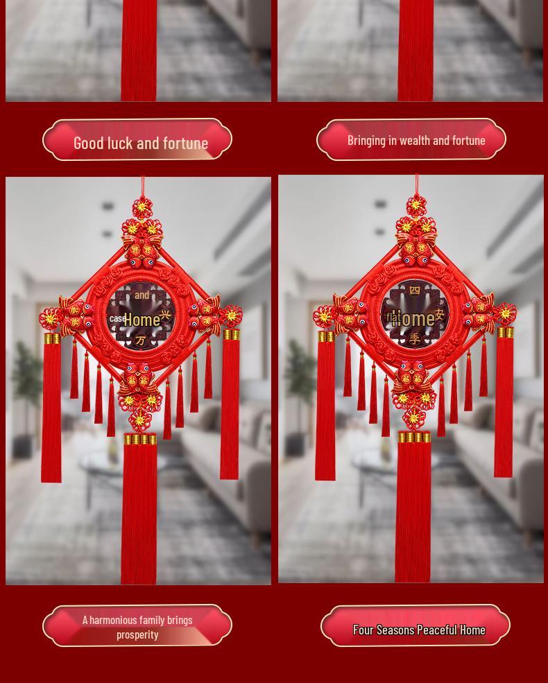 Большой кулон из персикового дерева с иероглифом Фу для гостиной: Украшение «Китайский узел» для стены или двери