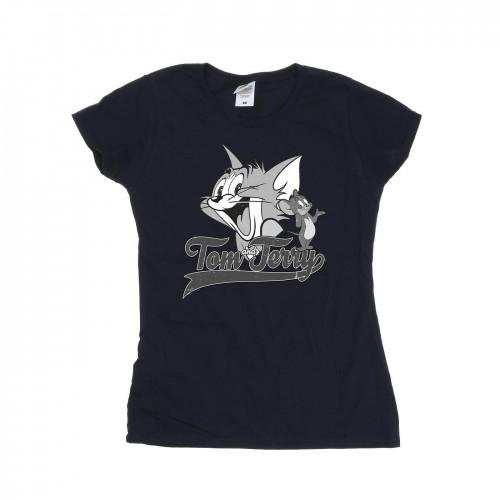 Tom And Jerry Womens/Ladies Greyscale Square Cotton T-Shirt