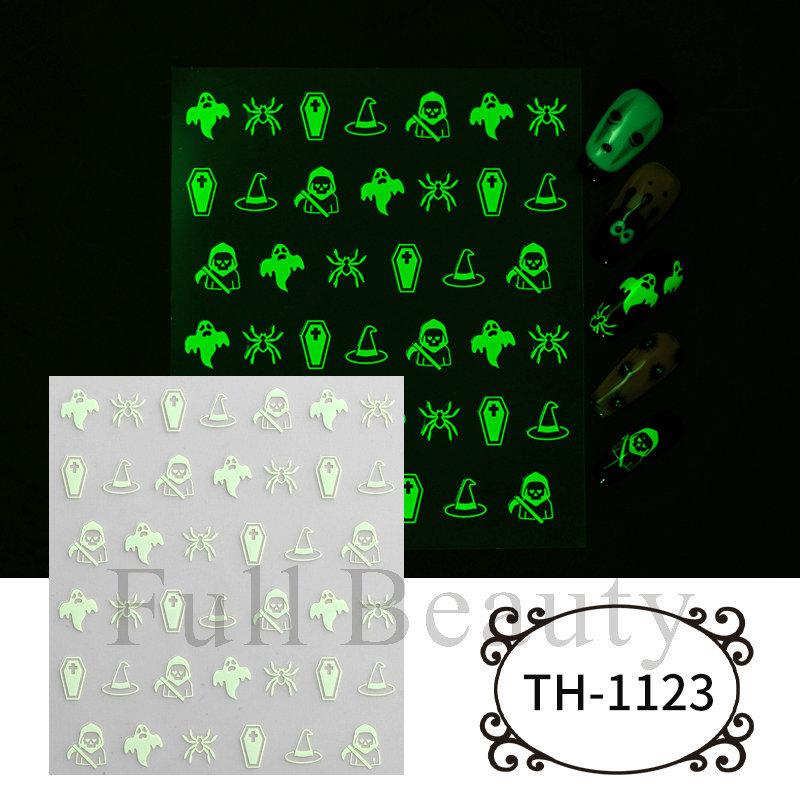 New nail art stickers ins European and American Halloween Dark Spider Ghost Thin Tough Adhesive Nail Stickers