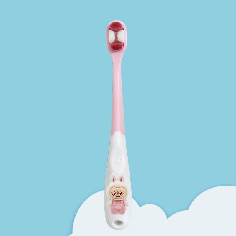 Детская мягкая зубная щетка Labubu Cartoon Cat Paw - Милый дизайн с десятью тысячами щетинок.