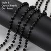 1Meter Colorful Glass Ball Beaded Chain Crystal Beads Necklace Body Chain Accessories for Jewelry Making Components DIY Supplies