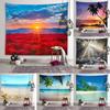 Natural Scenery Aesthetic Tapestry Sunset Evening Beach Scenery Art Wall Tapestry Dormitory Bedroom Room Home Decoration