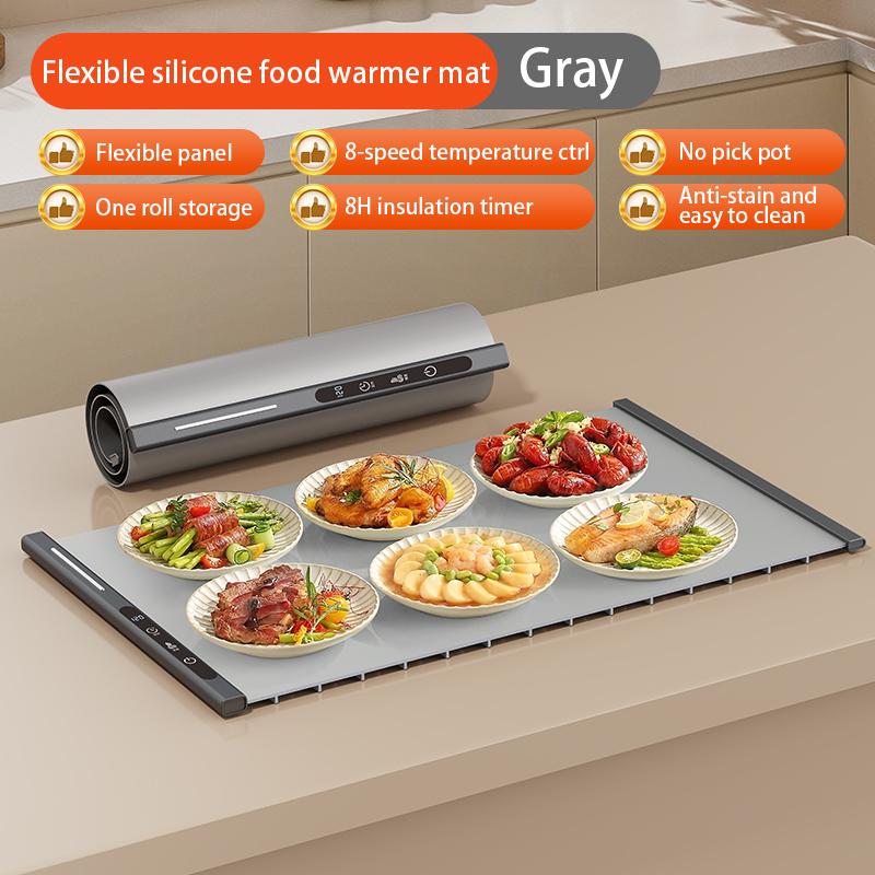 Flexible Silicone Food Warmer Mat Foldable Food Warming Tray Electric Food Warming Mat Warm Cutting Board Constant Warm Dishes