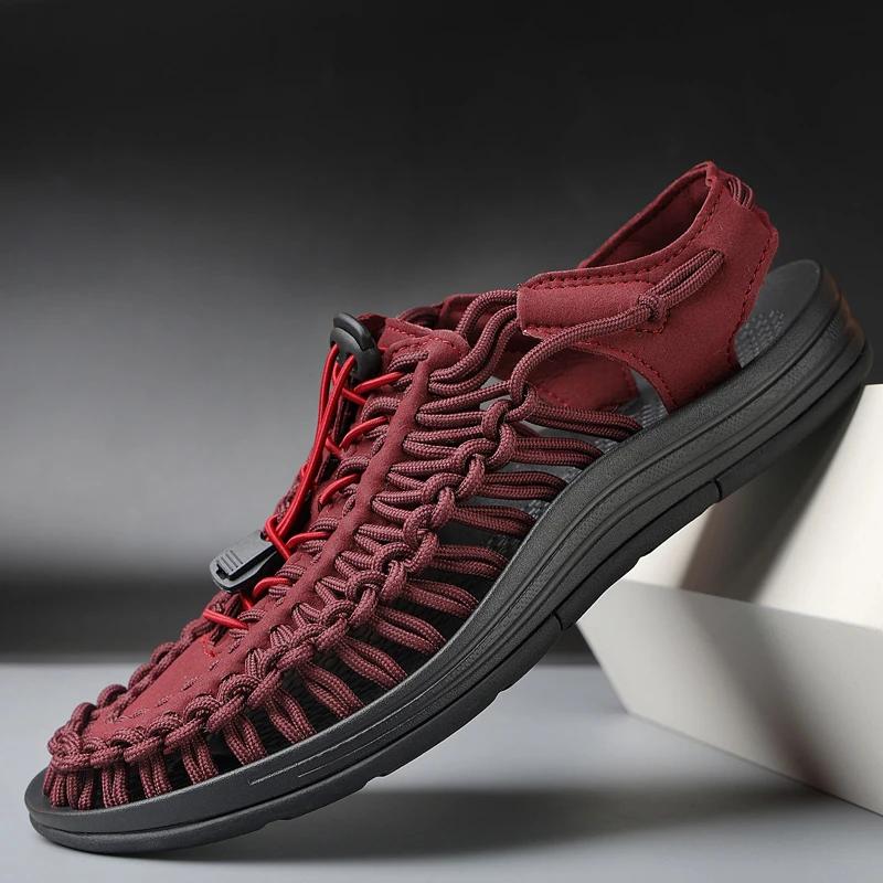 Fashion Summer Comfort Mens Sandals Fashion Breathable Casual Shoes Handmade Outdoor Lightweight Beach Shoes Mocassins Design Loafers