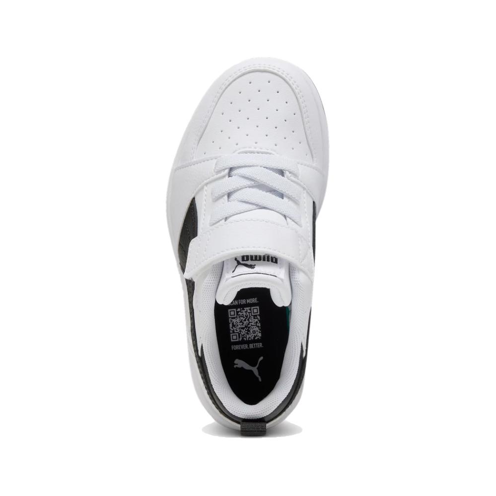 Puma Rebound V6 Lo Comfortable Versatile Durable Support Low-Top Kids Skate Shoes Kids Skate Shoes White Black 397419-02