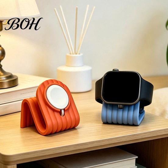 Cable Routing Charging Base Watch Stand, with Built-in Management, Minimalist Dock Desk And Bedside Organizer, Matte Surface Storage Holder Station