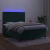 Maison Exclusive - Sommier à lattes de lit avec matelas LED Vert foncé 140x200 cm