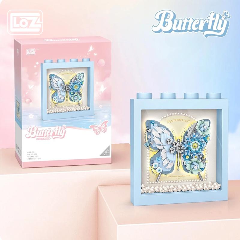 Loz Butterfly Building Block Photo Frame Assembly Romantic and Creative Fantasy Decoration Girl Valentine's Day Gift NO BOX