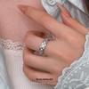 Cuiyan S925 Silver Korean Luxury Lace Argyle Engraved Women's Exquisite Index Ring