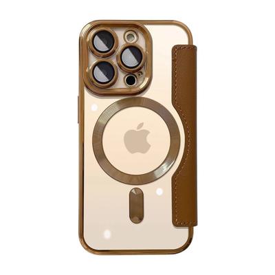 Кожаный чехол-книжка для iPhone 16, подходит для Apple 15 Promax, магнитный чехол для телефона 13 с гальваническим покрытием, противоударный Se4