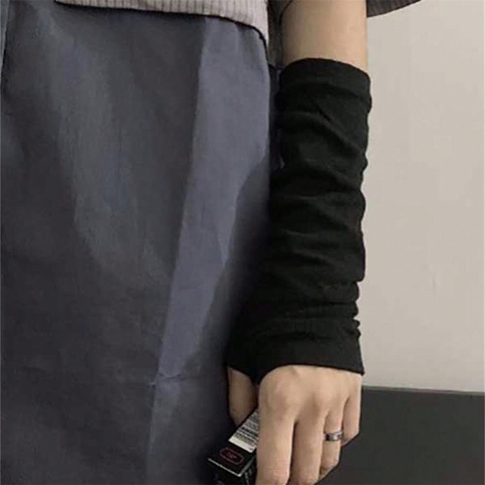 A Pair Long Fingerless Gloves Cuff For Glove Elbow Mittens Cool Stretch Winter Arm Warmer Mitten