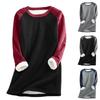 Women  Thick Fleece Printing Sweatshirt Warm Underwear Top