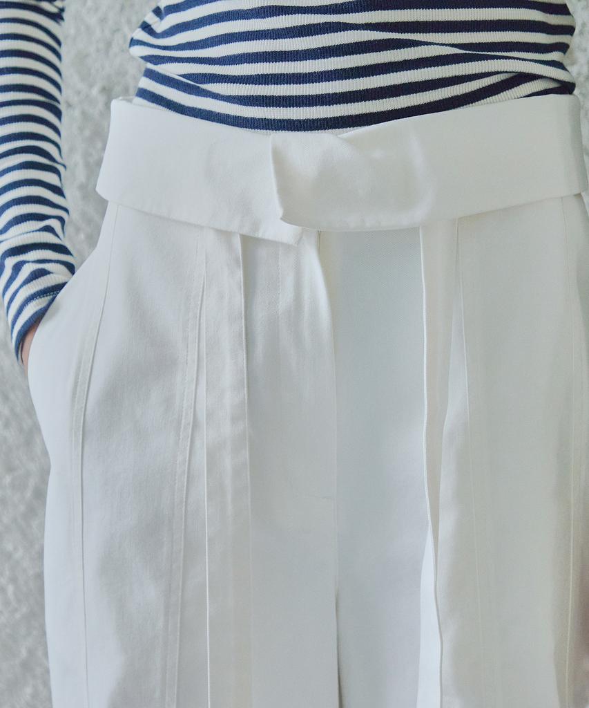 IHR Folding Wide Pants With Belt / White