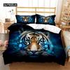 Пододеяльник Тигр Мягкий стеганый чехол Микрофибра Животное Постельное белье Тигр Узор Покрывало для декора комнаты Постельное белье Спальня