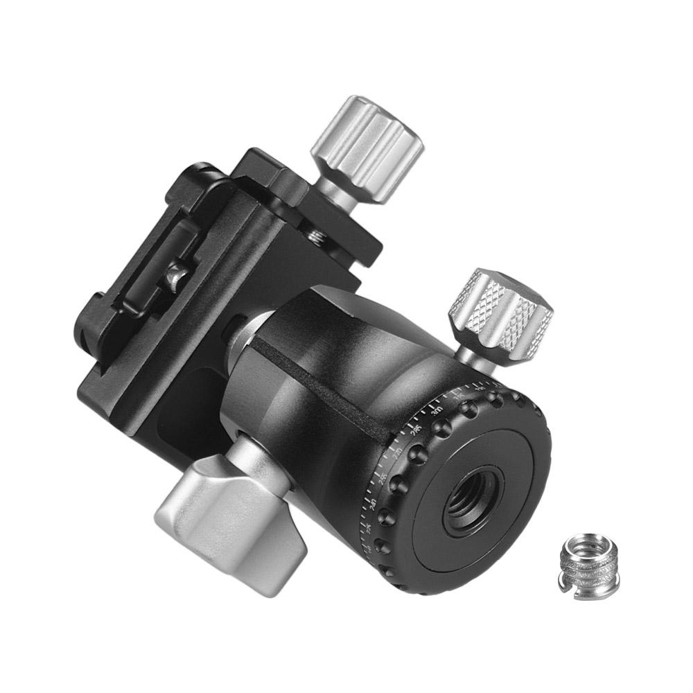D-25C CNC Machining Aluminum Alloy Double Notch Ball Head Mini Ballhead Low Center of