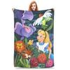Super Soft Cheshire Alice in Wonderland Throw Blanket Premium Flannel Fleece Lightweight Bed Blanket Cozy Fluffy Blankets