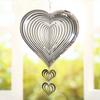 3D Love Heart Wind Spinner Decoration Indoor Outdoor Window Garden Yard Porch Colorful Metal Wind Chime