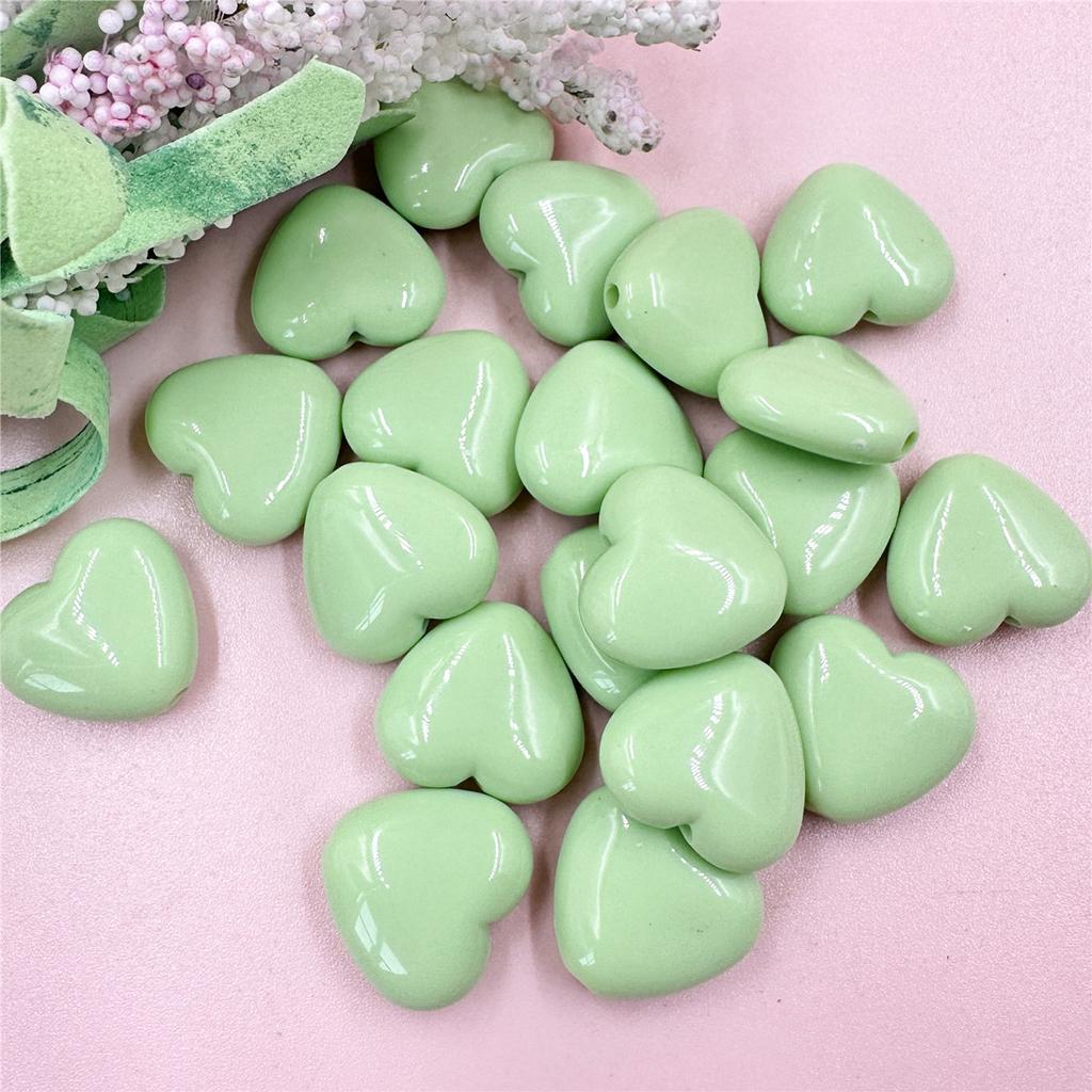 Домашний однотонный цвет для изготовления ожерелья и сережек, модные бусины в форме сердца, акрил 18,8*17,2 мм, 20 шт./пакет, материалы ручной работы «сделай сам»