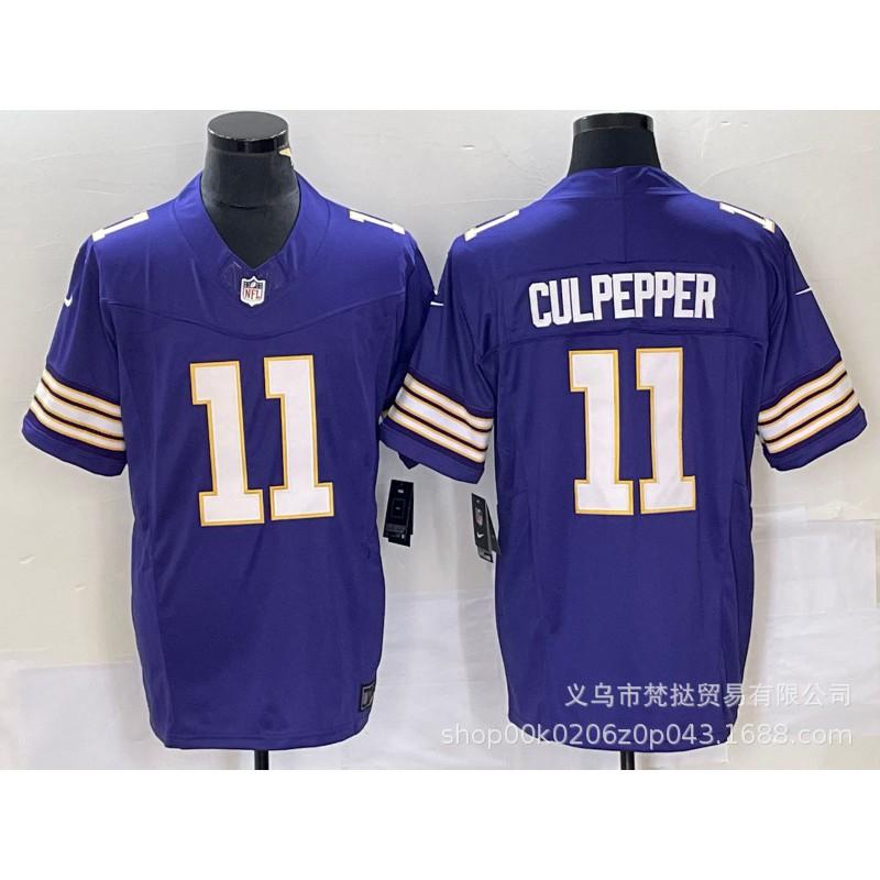 NFL Minnesota Vikings 18 Jefferson 9 McCarthy White Purple Embroidered Football Jersey Mens Sports Team Apparel