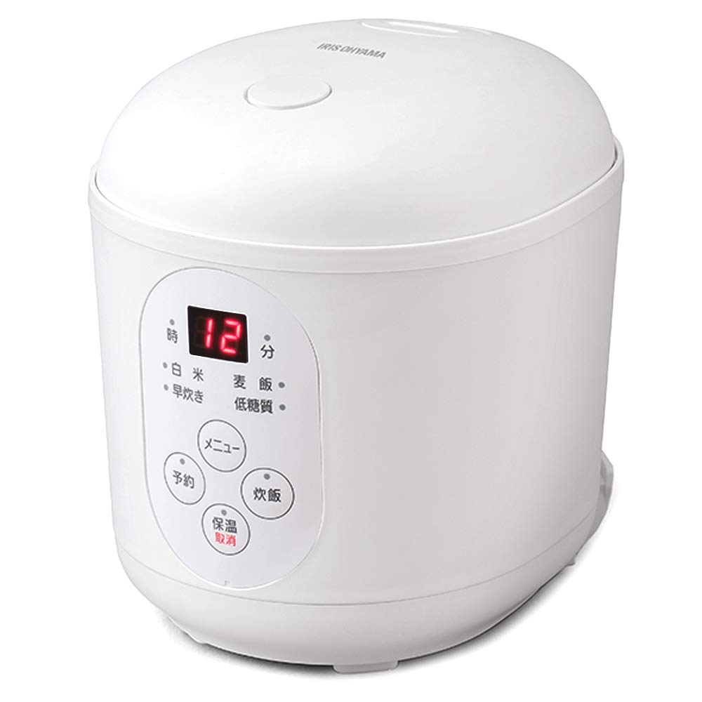 Iris Ohyama Rice To For Living For 1 White Quick Barley Rice White Cooker, Small, 0.5 1.5 Cups, Alone, Person, Wash-Free Rice, Rice, Cooking,