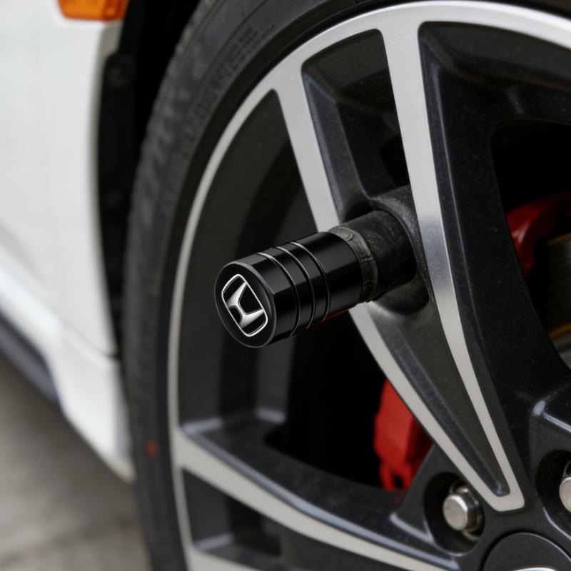 AOJ2 4pcs Car Wheel Tire Valve Stem Caps Airtight Cover For Honda Civci FIT CRV Accord Jazz HRV Dio Stepwgn Prelude Auto Accessories