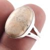 Natural Fossil Coral Gemstone Handmade 925 Sterling Silver Gift Ring S.6.5 o5L09