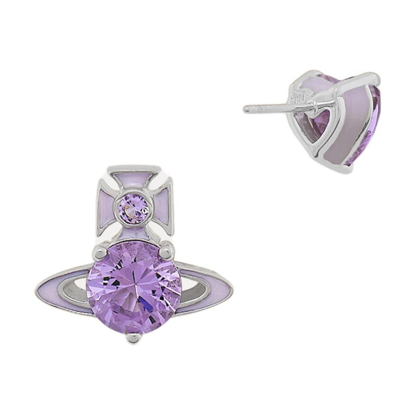 VIVIENNE WESTWOOD Серьги Женские Серебро/Лавандовый 62010383-02P704-IM