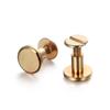 10Sets Flat Head Belt Studs Copper Rivets Decorative Double Cap Leather Screws Leather Tool