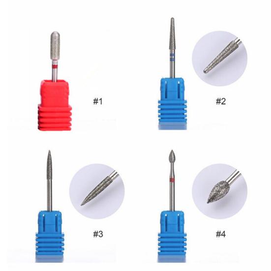 Nail Art Drill Bit Dead Skin Removal Cylinder Ball Needle Head Manicure Tool