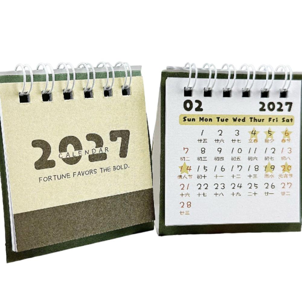 Thick Paper Office Desktop Calendar Creative Standing Flip Calendar Checklist Planner Gifts