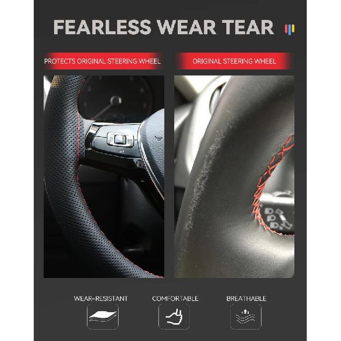 DIY Universal Car Steering Wheel Cover Artificial leather Steering Wheel Wrap Soft Breathable Car Accessories 38cm Auto Supplies