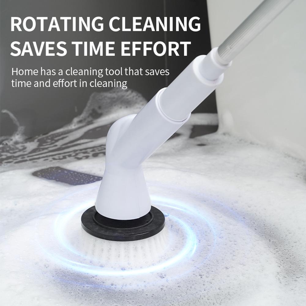 Ручная электрическая телескопическая щетка для чистки ванной комнаты и туалета