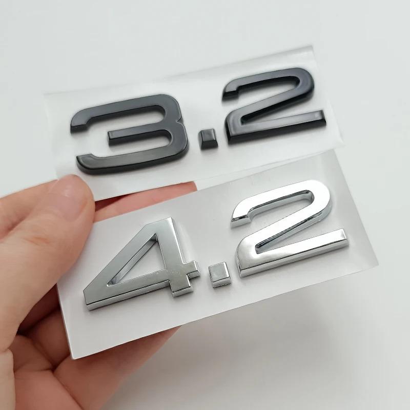 2026 Hot 3D Chrome Black 2.4 3.2 4.2 Letters Car Fender Badge Trunk Emblem Decal For qaz13 A4 B7 TT Q5 Q7 A6 S6 S5 S4 RS5 Accessories