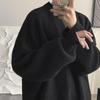 Осенне-зимние свитера с круглым вырезом для мужчин Стиль Свободный Трикотаж Гонконгский стиль Трендовые Зимние Утепленные Однотонные Свитера