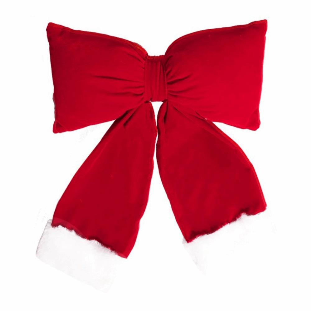 Креативное рождественское украшение-бант S/M/L Мягкий флокированный бант Украшение Пушистая текстура Хлопковая набивка Бархатный бант Подвеска